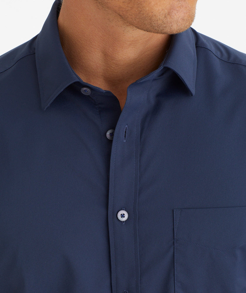 Wrinkle-Free Performance Short-Sleeve Gironde Shirt Navy