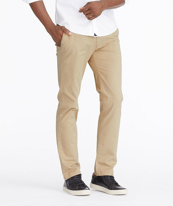 Model wearing a Tan Chino Pants