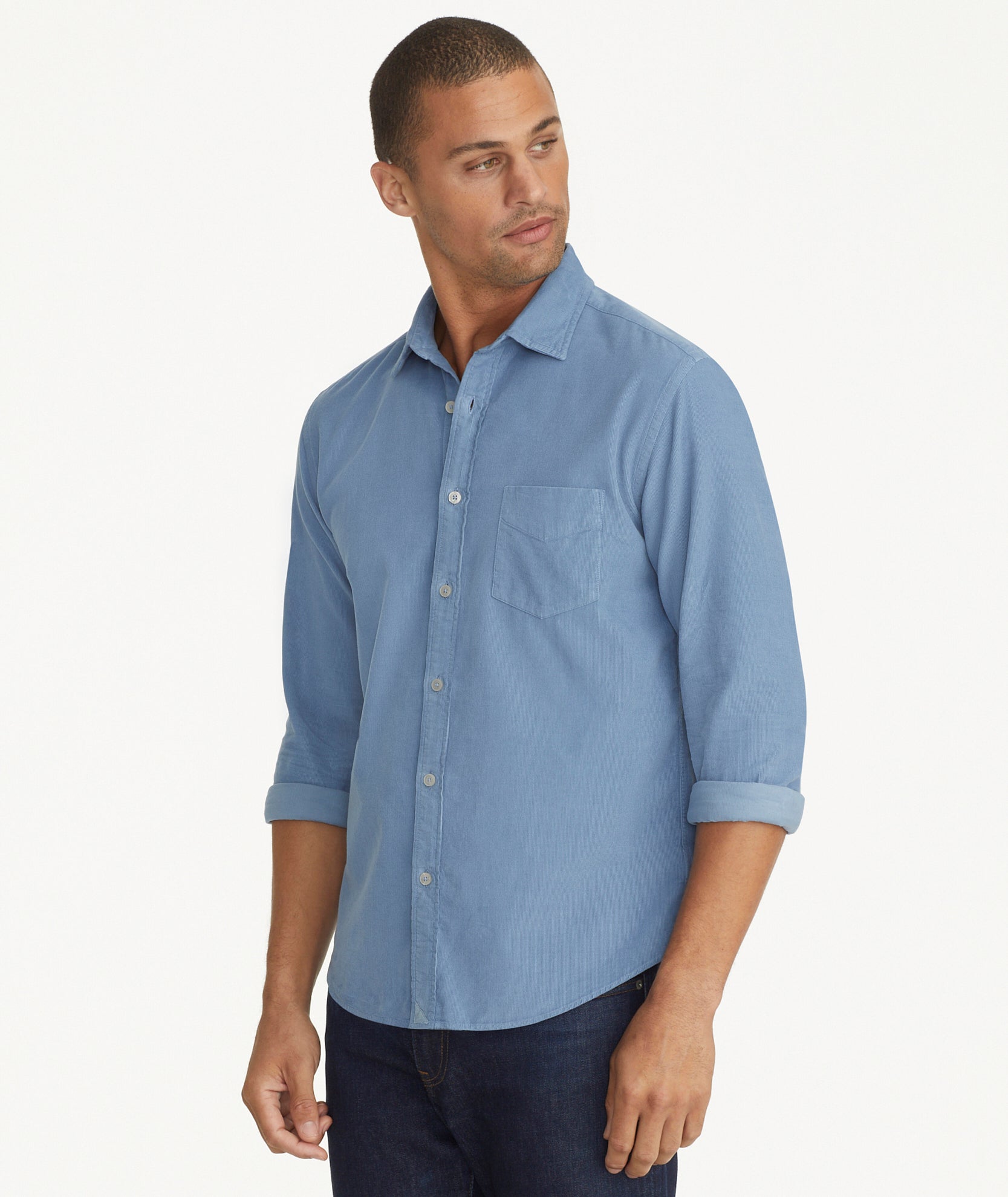 Light blue button up store shirt mens