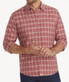 Model wearing a Light Red Wrinkle-Free Colson Shirt