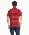 Model wearing a Red Striped Pique Polo - FINAL SALE