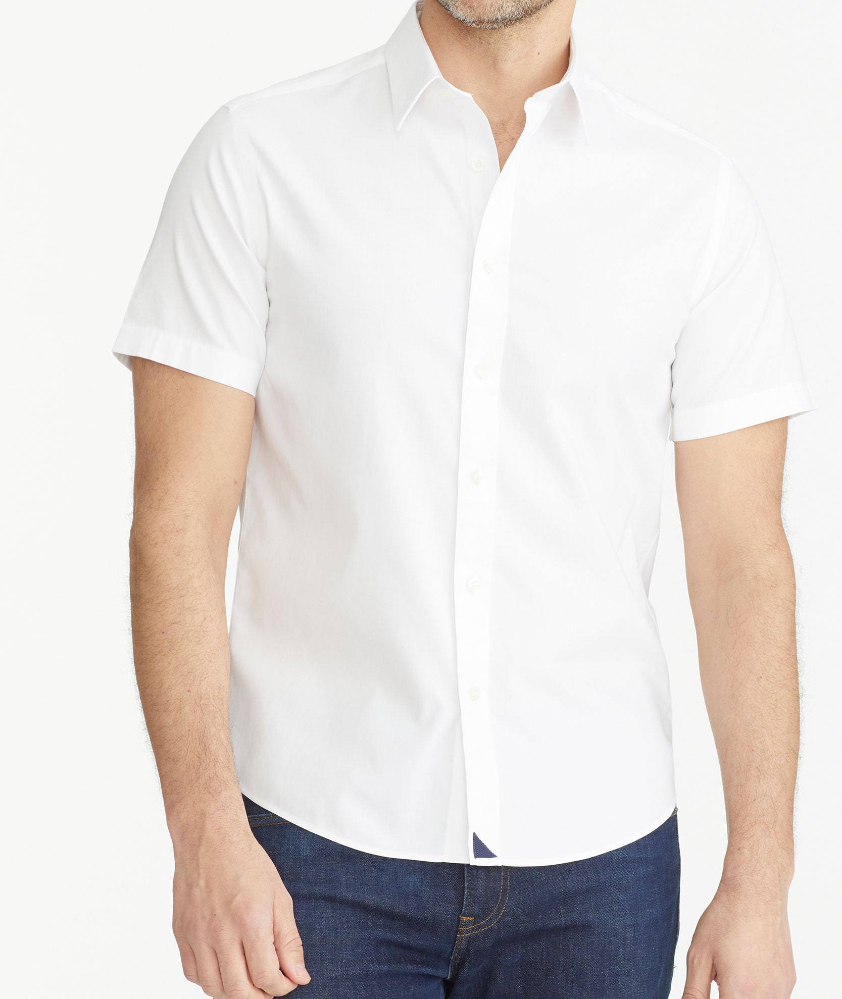 Wrinkle-Free Short-Sleeve Las Cases Shirt White